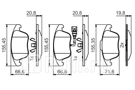 0 986 495 464 - Колодки тормозные дисковые передние (BOSCH) Citroen C5 (2000-2004) для Citroen C5 (2000-2004), BOSCH, 0 986 495 464