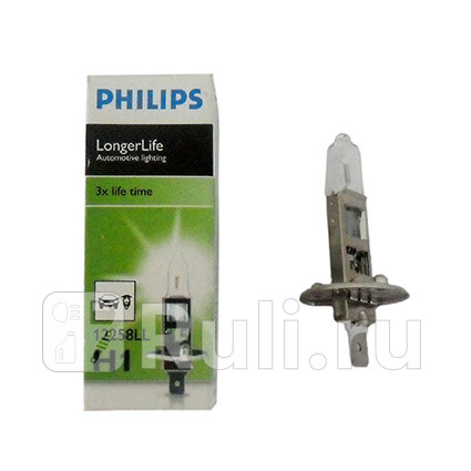 12258LLC - Лампа H1 (55W) PHILIPS Longer Life для Автомобильные лампы, PHILIPS, 12258LLC