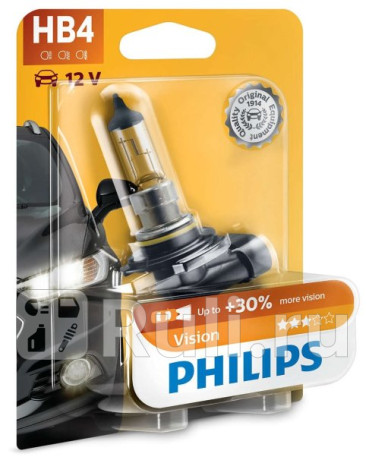 9006 PR B1 - Лампа HB4 (51W) PHILIPS Vision 3300K +30% яркости для Автомобильные лампы, PHILIPS, 9006 PR B1