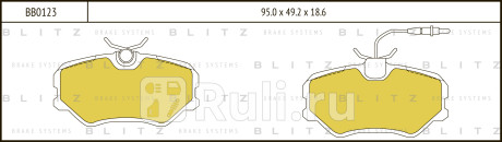 Колодки тормозные дисковые передние peugeot 306 405 87- BLITZ BB0123  для прочие, BLITZ, BB0123