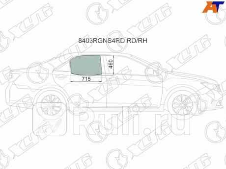 8403RGNS4RD RD/RH - Стекло двери задней правой (XYG) Toyota Camry V50 (2011-2014) для Toyota Camry V50 (2011-2014), XYG, 8403RGNS4RD RD/RH