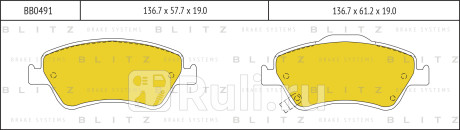 Колодки тормозные дисковые передние toyota auris 07- BLITZ BB0491  для прочие, BLITZ, BB0491
