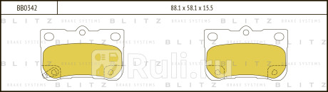Колодки тормозные дисковые задние lexus gs 05- BLITZ BB0342  для прочие, BLITZ, BB0342