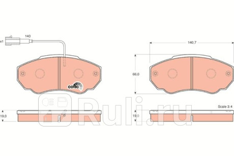 GDB1517 - Колодки тормозные дисковые передние (TRW) Fiat Ducato Елабуга (2008-2011) для Fiat Ducato (2008-2011) Елабуга, TRW, GDB1517