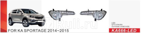 DKA-666-LED+WB - Противотуманные фары с дхо (комплект) (DLAA) Kia Sportage 3 (2010-2016) для Kia Sportage 3 (2010-2016), DLAA, DKA-666-LED+WB