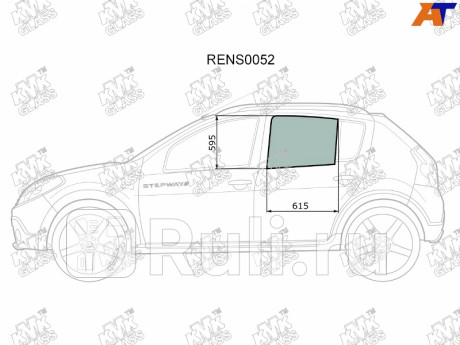 RENS0052 - Стекло двери задней левой (KMK) Renault Sandero (2009-2014) для Renault Sandero (2009-2014), KMK, RENS0052
