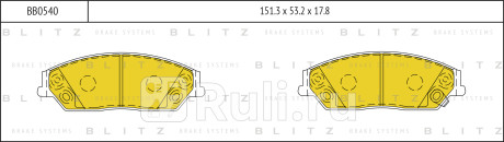 Колодки тормозные дисковые передние geely emgrand x7 11- toyota camry 11- BLITZ BB0540  для прочие, BLITZ, BB0540