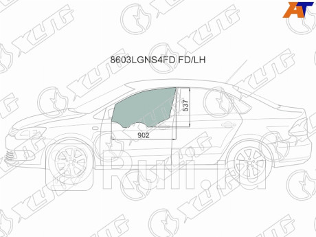 8603LGNS4FD FD/LH - Стекло двери передней левой (XYG) Volkswagen Polo седан рестайлинг (2015-2020) для Volkswagen Polo (2015-2020) седан рестайлинг, XYG, 8603LGNS4FD FD/LH