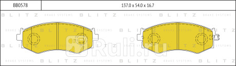 Колодки тормозные дисковые передние nissan primera travaller 04- ssangyong rexton 04- hyundai sonata lantra 91- BLITZ BB0578  для прочие, BLITZ, BB0578